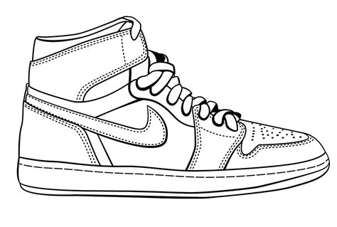 nike schuh zum ausmalen|Ausmalbild: Nike Sneakers .